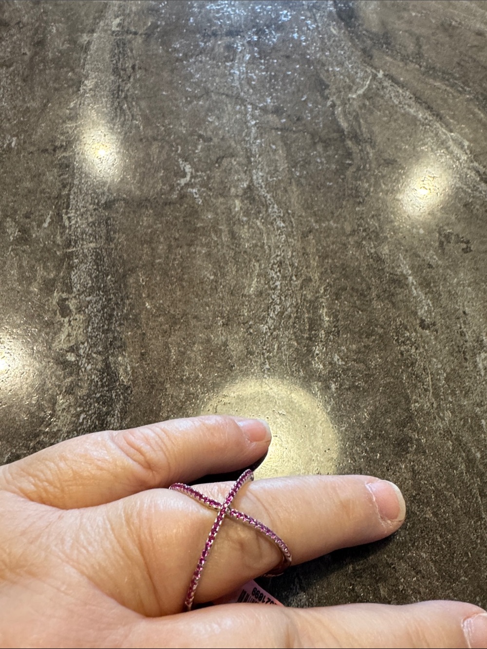 Delicate Purple Cross-Style Women's Ring